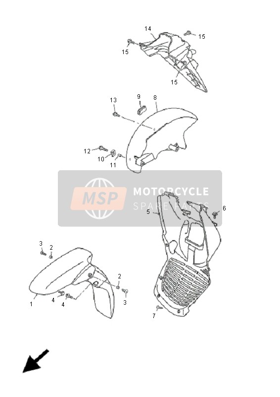 Yamaha YP250R X-MAX 2006 Fender for a 2006 Yamaha YP250R X-MAX